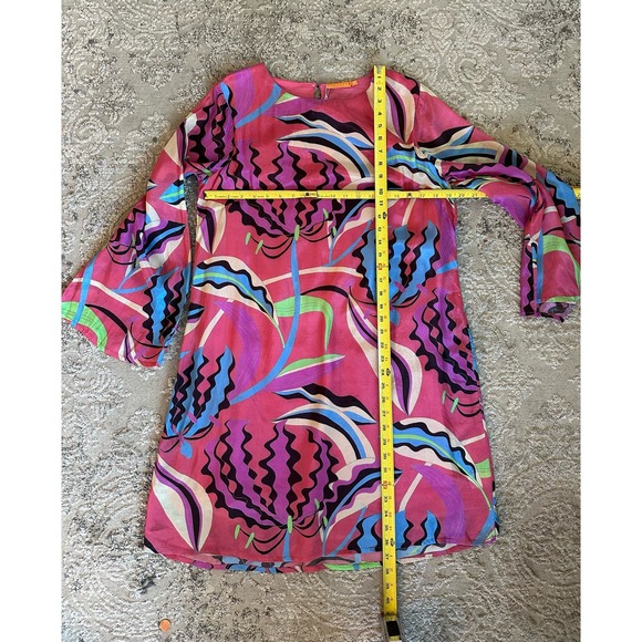 NWT Oliphant Fergana Rhubarb Long Sleeve Mini Shift Dress Sz. Medium - Picture 9 of 14